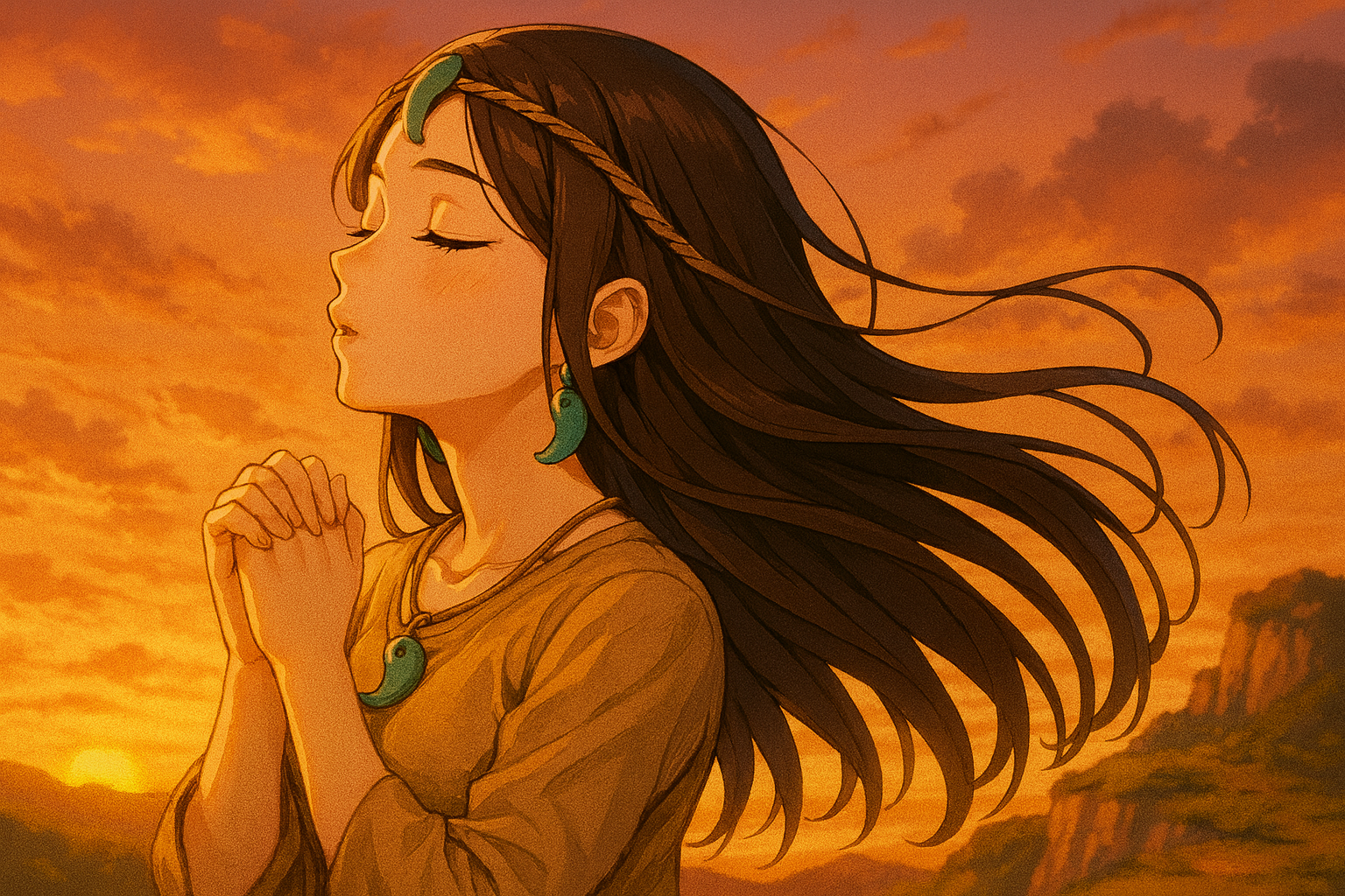 祈りを捧げる縄文人